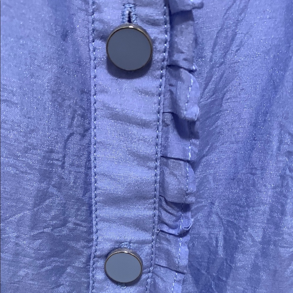 J. Crew Ruffle Button-Up Blouse - Purple - Picture 4 of 10